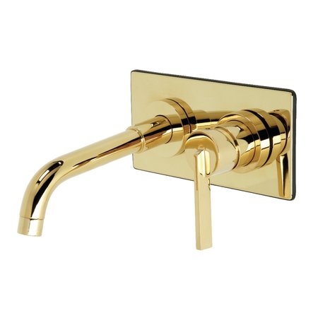 KINGSTON BRASS KS8112CTL Single-Handle Wall Mount Bathroom Faucet, Polished Brass KS8112CTL